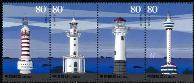 图中依次为“大沽灯塔”“桂山岛灯塔”“吴淞口灯塔”“木兰头灯塔”